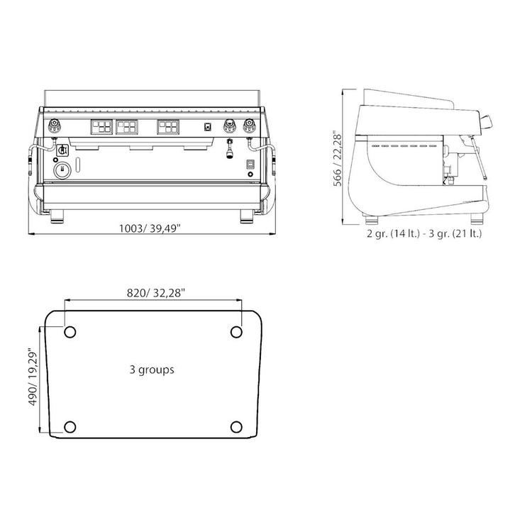 Espressomachine | GIESSE | Zwart | Automatisch | 3 Groepen, Zakelijke goederen, Horeca | Keukenapparatuur, Nieuw in verpakking