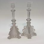 Val Saint Lambert - Kaarsenhouder Griffioenen (2) - Glas, Antiquités & Art