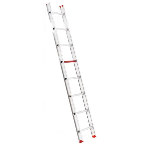 Gebruikte enkel rechte ladder 8 treden, Doe-het-zelf en Bouw, Ladders en Trappen, Gebruikt, Ophalen of Verzenden