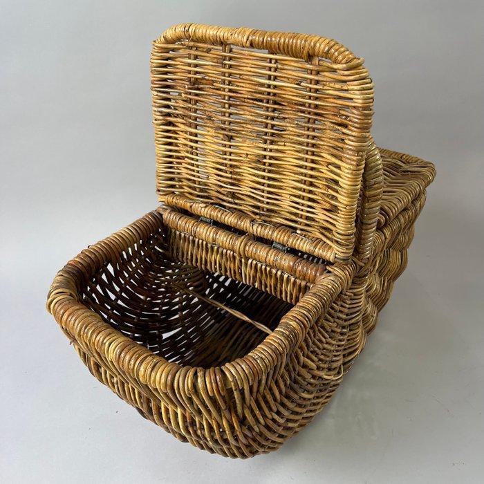 Picknickmand - Vintage large Wicker Picknick Basket with, Antiek en Kunst, Curiosa en Brocante