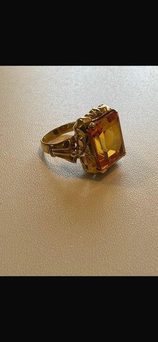 Zonder Minimumprijs - Ring - 18 karaat Geel goud Citrien -, Handtassen en Accessoires, Ringen