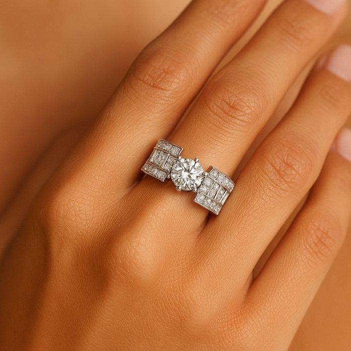 Ring - 14 karaat Witgoud - 2.10ct. tw. Diamant (Natuurlijk), Handtassen en Accessoires, Ringen