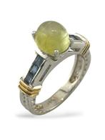 Ring - 14 karaat Witgoud, Natuurlijk Kats Eye Chrysoberyl, Nieuw