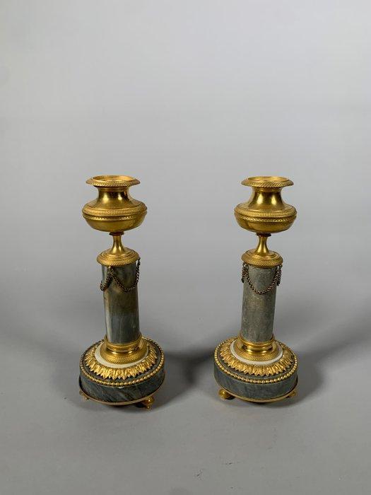 Kaarsenhouder - Marmer, Brons, Antiek en Kunst, Antiek | Meubels | Stoelen en Sofa's