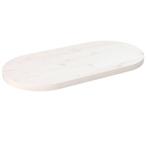 vidaXL Tafelblad ovaal 60x30x2,5 cm massief grenenhout wit, Verzenden, Nieuw