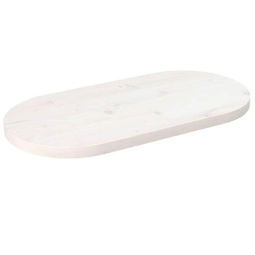 vidaXL Tafelblad ovaal 60x30x2,5 cm massief grenenhout wit, Huis en Inrichting, Tafelonderdelen, Nieuw, Verzenden