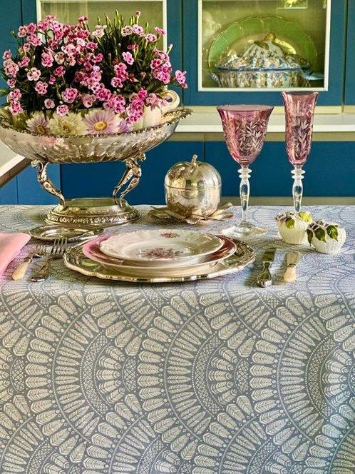 Exotisch tafelkleed met waaierprint voor grote tafels. -, Antiek en Kunst, Curiosa en Brocante