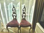 Stoel (2) - Fluweel, Hout - Paar artistieke stoelen