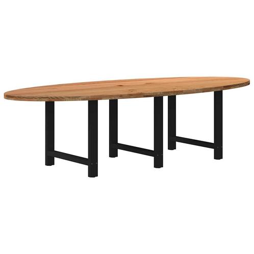 vidaXL Eettafel 280x120x74 cm ovaal massief eikenhout, Huis en Inrichting, Tafels | Eettafels, Nieuw, Verzenden