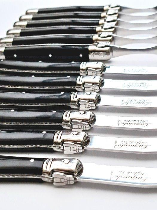 Laguiole - 6x Forks & 6x knives - Black - style de -, Antiek en Kunst, Antiek | Meubels | Tafels