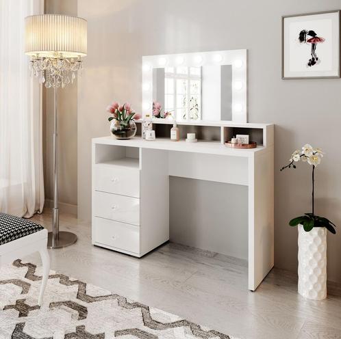 Kaptafel - Wit - 120x40x76 - Met spiegel - make-up tafel, Huis en Inrichting, Woonaccessoires | Spiegels, Nieuw, Minder dan 50 cm
