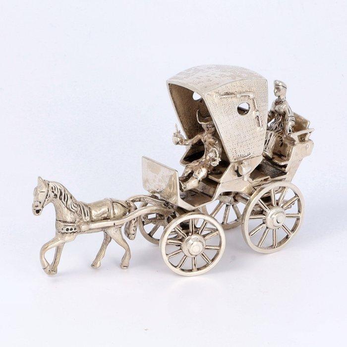 J. Weeda - Rijtuig - Beeldje, Miniatuur Figuur - 5.8 cm -, Antiek en Kunst, Antiek | Zilver en Goud
