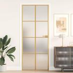 vidaXL Binnendeur smal 83x201,5 cm gehard glas en aluminium, Doe-het-zelf en Bouw, Deuren en Vliegenramen, Verzenden, Nieuw