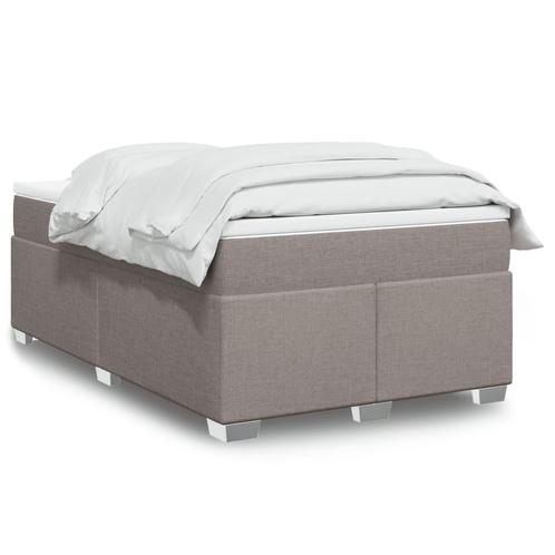vidaXL Boxspring met matras stof taupe 120x200 cm, Huis en Inrichting, Slaapkamer | Bedden, Nieuw, Verzenden