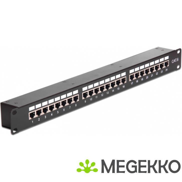Delock 43295 19-inch koppelpatchpaneel 24 poorten Cat.6, Computers en Software, Netwerk switches, Nieuw, Verzenden