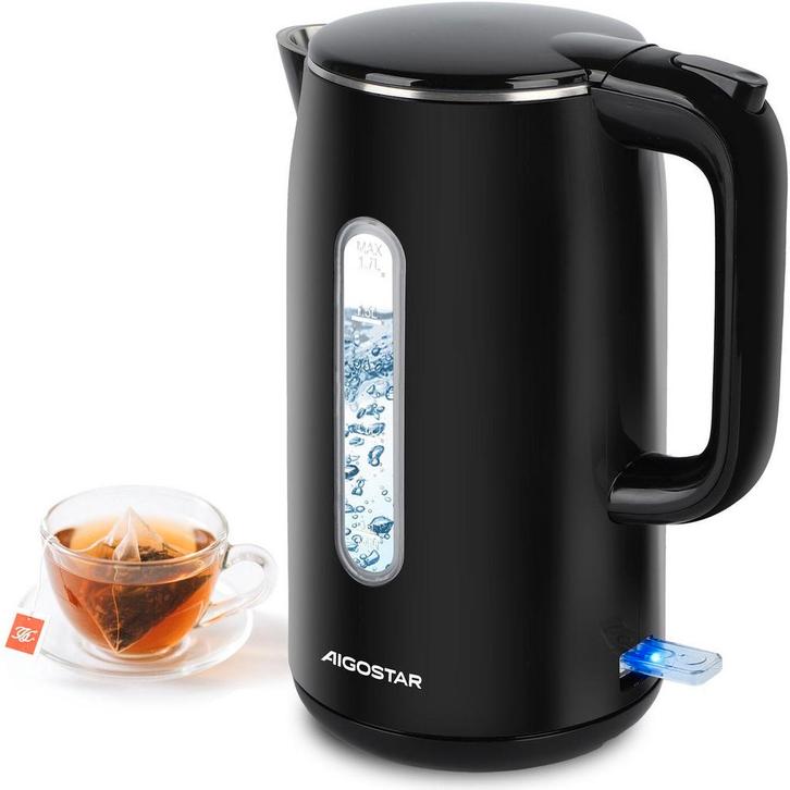 Waterkoker - Retro - Elektrisch - 1.7L - 2200W - Zwart, Huis en Inrichting, Woonaccessoires | Overige, Verzenden