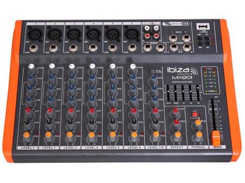 Ibiza Sound MX801 8 Kanaals Stage Mixer Studio Mengpaneel, Musique & Instruments, Microphones