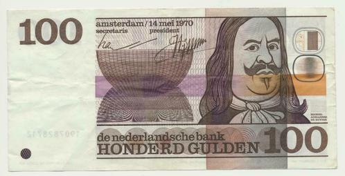 Nederland 100 Gulden 1970 Michiel de Ruyter, Timbres & Monnaies, Billets de banque | Pays-Bas, Enlèvement ou Envoi