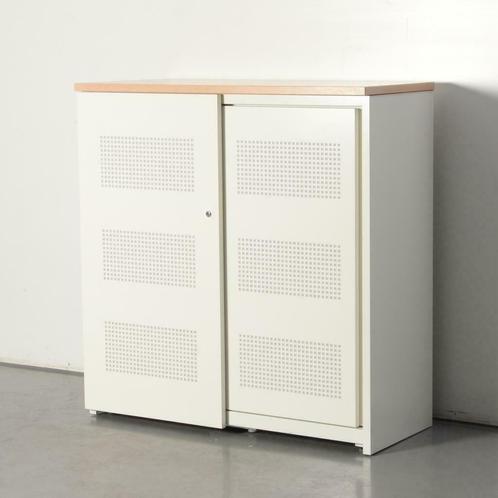 Kembo akoestische schuifdeurkast, wit, 124 x 120 cm, incl..., Huis en Inrichting, Kasten | Roldeurkasten en Archiefkasten, Gebruikt
