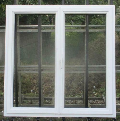 pvc raam , chassis  , venster 147 x  148  wit / zwartbruin, Doe-het-zelf en Bouw, Raamkozijnen en Schuifdeuren, Inclusief glas