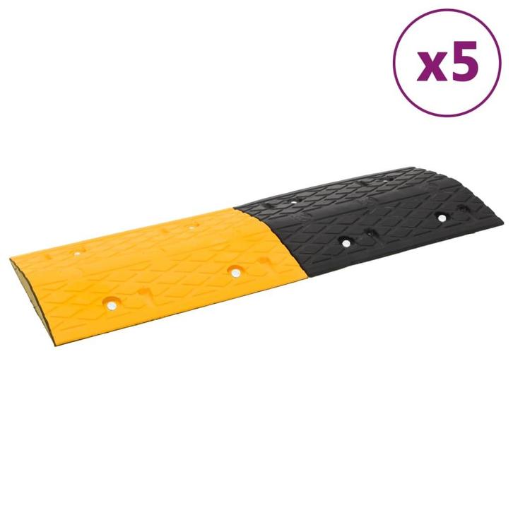 vidaXL Verkeersdrempels 5 st 97x32,5x4 cm rubber geel en, Huis en Inrichting, Woonaccessoires | Wanddecoraties, Nieuw, Verzenden