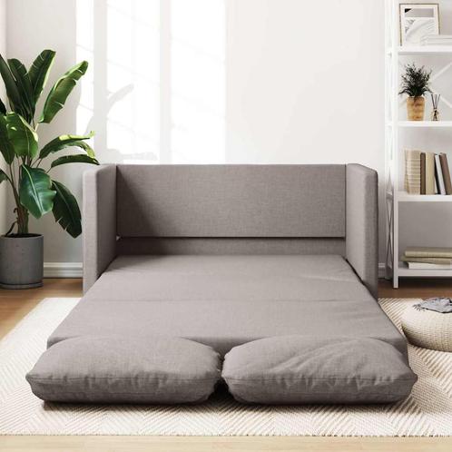 vidaXL Slaapbank vloermodel 2-in-1 112x174x55 cm stof taupe, Huis en Inrichting, Zetels | Zetels, Nieuw, Verzenden