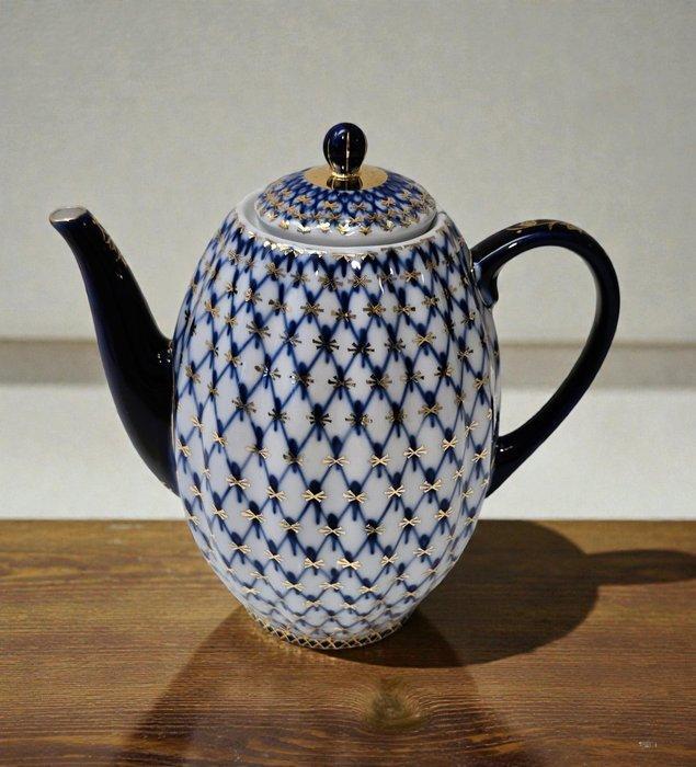 Lomonosov - Koffiepot - Cobalt Net - Porselein, Antiek en Kunst, Antiek | Meubels | Tafels
