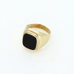 Bague - 14 carats Or jaune Onyx - Zegelring, Bijoux, Sacs & Beauté