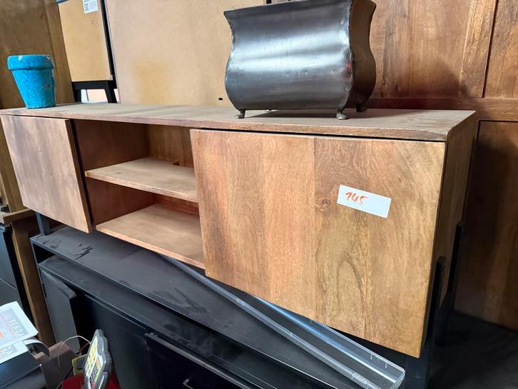 Tv meubel mangohout, Huis en Inrichting, Kasten |Televisiemeubels, Nieuw, Overige houtsoorten