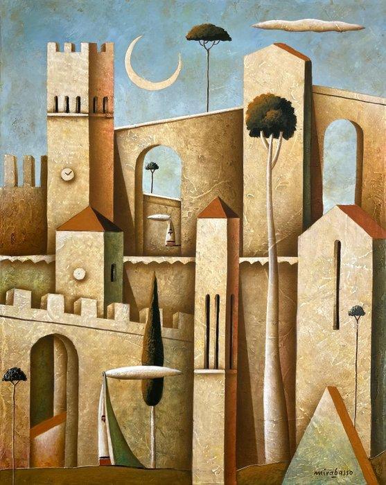 Carlo Mirabasso - Piccolo Borgo Toscano, Antiek en Kunst, Kunst | Schilderijen | Modern