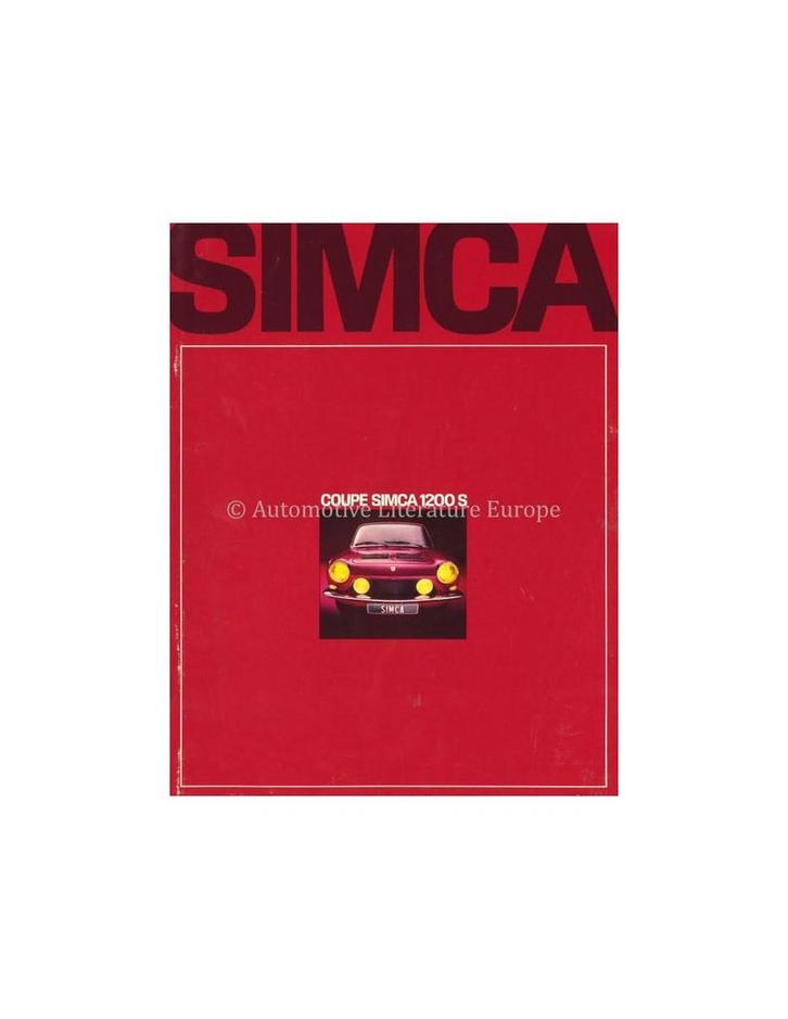 1968 SIMCA 1200 S COUPE BROCHURE NEDERLANDS, Boeken, Auto's | Folders en Tijdschriften