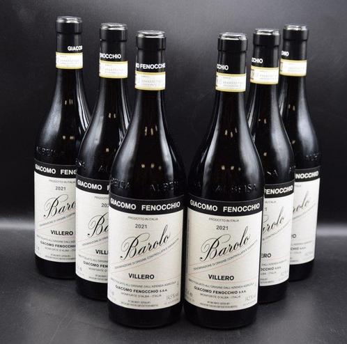 2021 Giacomo Fenocchio, Villero - Barolo - 6 Bouteilles, Verzamelen, Wijnen