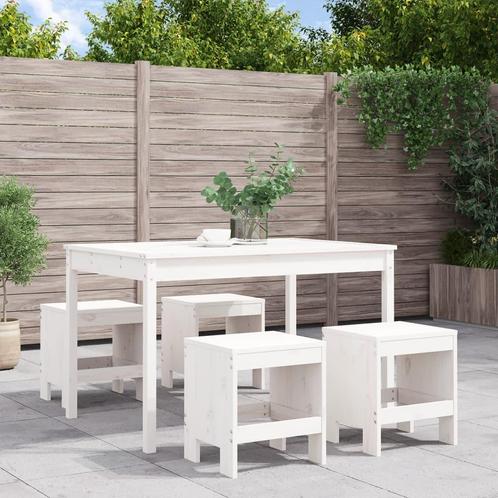 vidaXL 5-delige Tuinset massief grenenhout wit, Tuin en Terras, Tuinsets en Loungesets, Tuinset, Nieuw, Verzenden