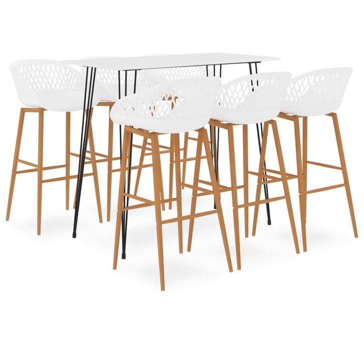vidaXL 7-delige Barset wit, Huis en Inrichting, Complete eetkamers, Nieuw, Verzenden