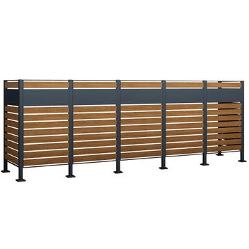 Kliko ombouw - 5 containers - 417x89x150cm - antraciet ho... beschikbaar voor biedingen