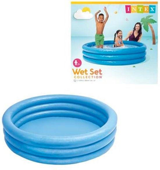 2dekans | Intex Opblaasbaar Zwembad Crystal - 3 Rings -, Tuin en Terras, Zwembaden, Ophalen of Verzenden