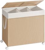 Wasmand - 140L – 3 vakken - met wieltjes en deksel - met, Huis en Inrichting, Verzenden, Nieuw