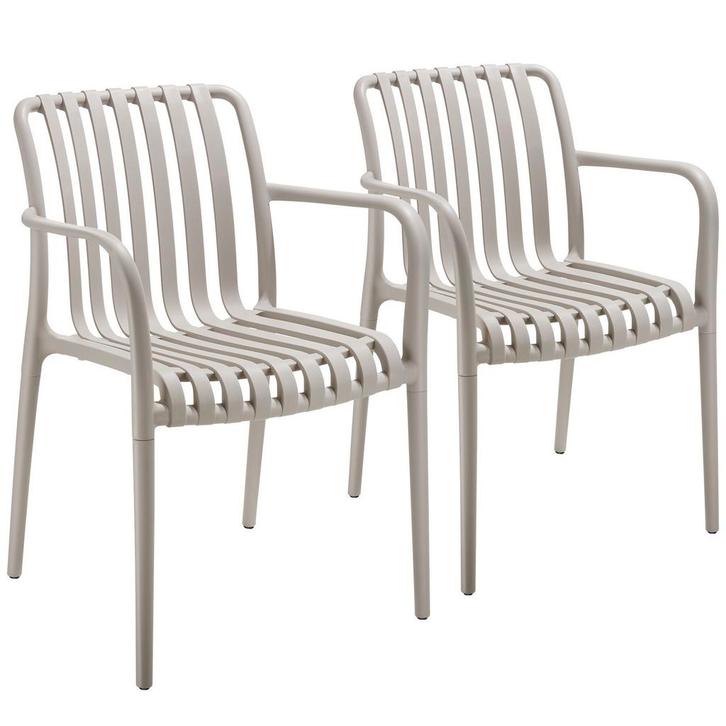 tectake Tuinstoelen Alcudia, weerbestendig, stapelbaar - tau, Tuin en Terras, Overige Tuin en Terras, Verzenden