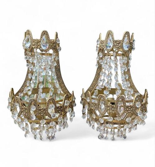 Wandlamp (2) - Glas, Messing, Antiek en Kunst, Curiosa en Brocante