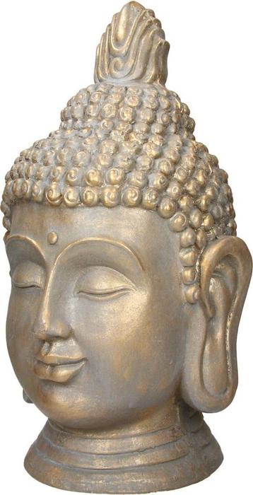 Boeddha hoofdbeeldje 53cm in polyresinbrons look voor yoga beschikbaar voor biedingen