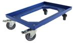 Dolly 60x40x15 Blauw met 2 zwenkwielen en 2 wielen met rem, Articles professionnels, Ophalen of Verzenden