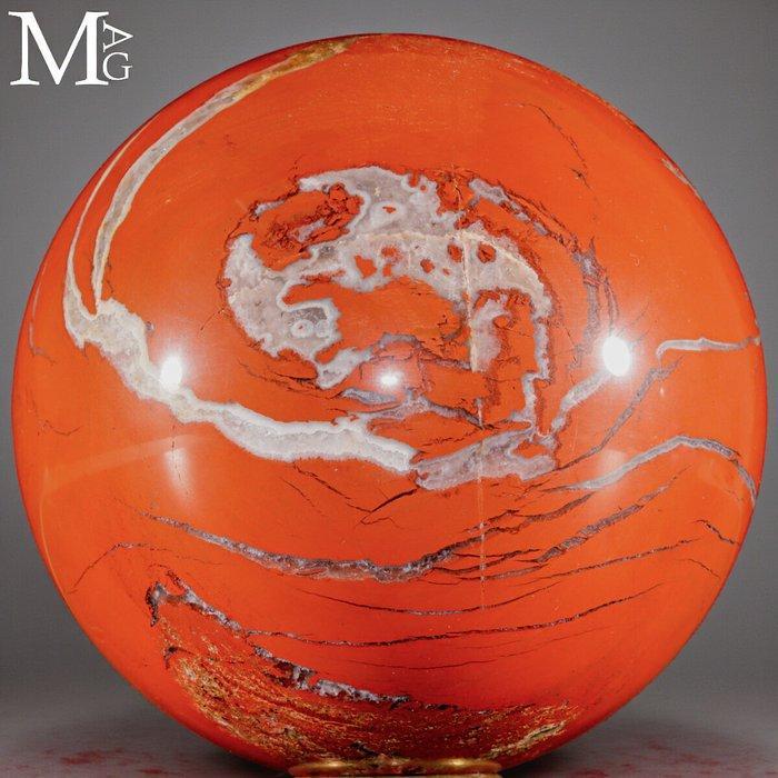 Intense Red Jasper Sphere – Natuurlijk stenen ornamenten, Verzamelen, Mineralen en Fossielen