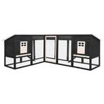 vidaXL Konijnenhok voor buiten met ren massief vurenhout, Verzenden, Nieuw