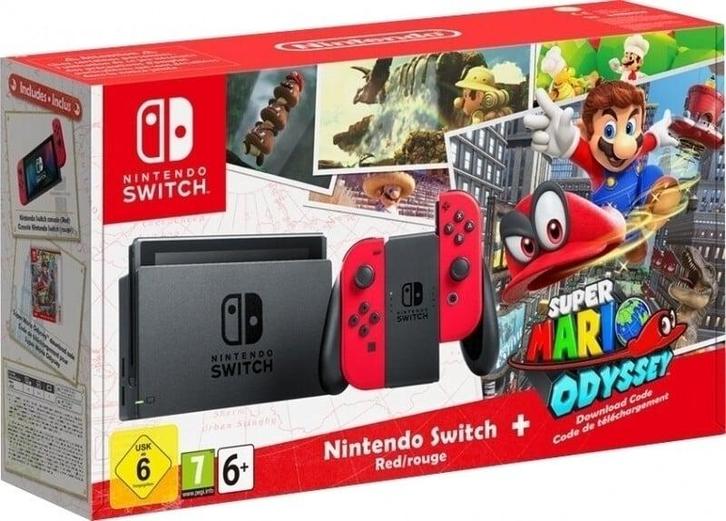 Nintendo Switch Console - Rood Mario Odyssey Edition, Computers en Software, Overige Computers en Software, Verzenden
