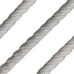 12mm Landvast & Ankerlijn 3-Strengs Polyester Wit, Watersport en Boten, Ophalen of Verzenden, Nieuw