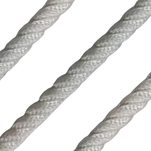 12mm Landvast & Ankerlijn 3-Strengs Polyester Wit, Watersport en Boten, Bootonderdelen, Nieuw, Ophalen of Verzenden