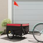 vidaXL Fietstrailer 45 kg ijzer zwart en rood, Verzenden, Nieuw