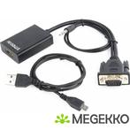 Gembird A-VGA-HDMI-01 tussenstuk voor kabels HDMI 19 pin, Nieuw, Verzenden