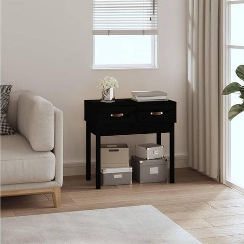 vidaXL Table console Noir 76,5x40x75 cm Bois massif de, Maison & Meubles, Tables | Tables de salon, Neuf, Envoi