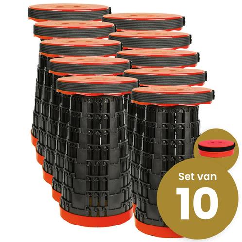 Set Van 10 Stuks ! Alora Opvouwbare Kruk Extra Strong - Rood, Huis en Inrichting, Stoelen, Nieuw